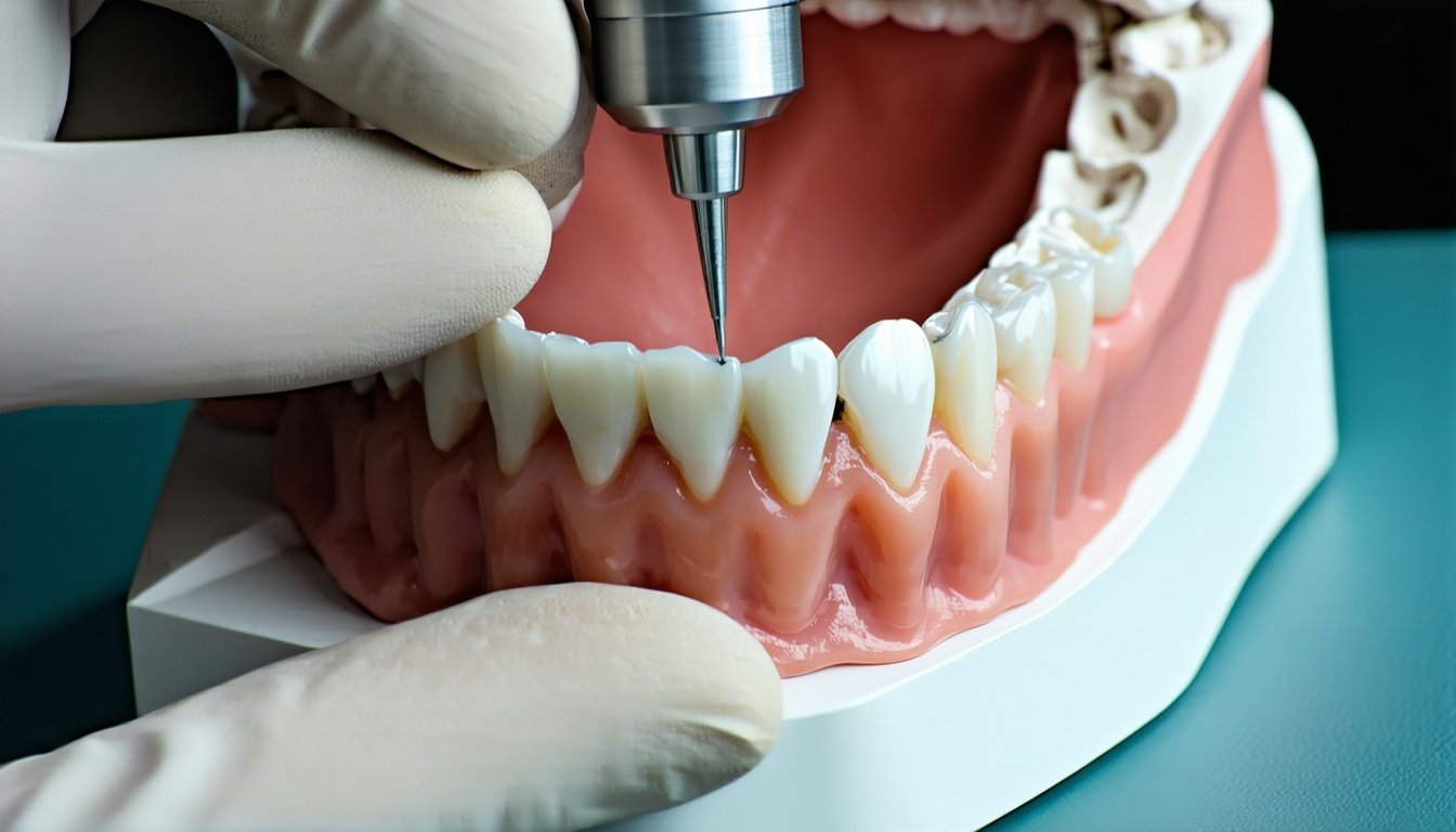 Dr. Bommarito crafting dentures with precision